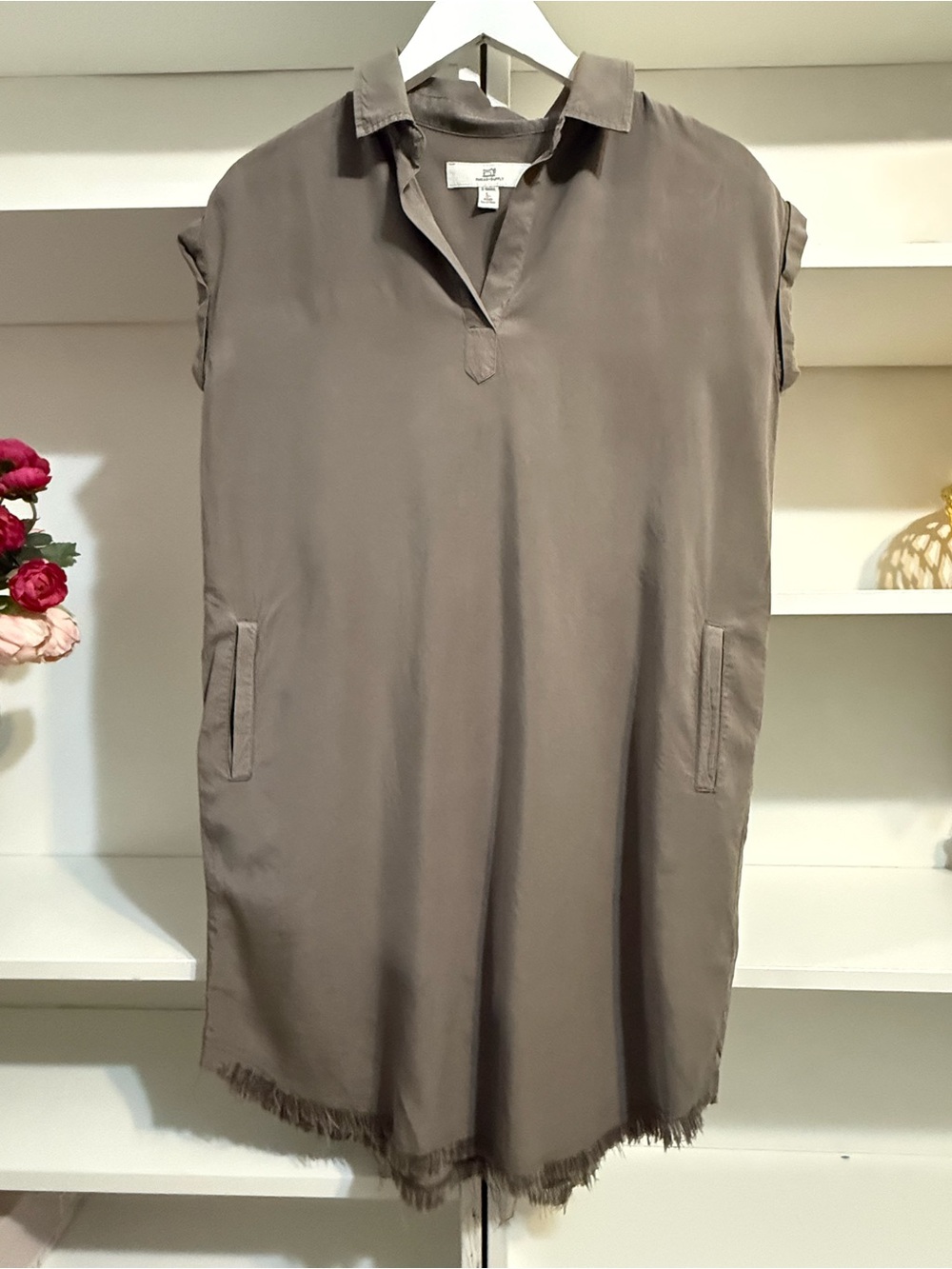 Thread & Supply Taupe Utility Shirt Dress - Picture 8 of 10
